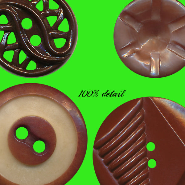 Retro Buttons in Brown & Tan