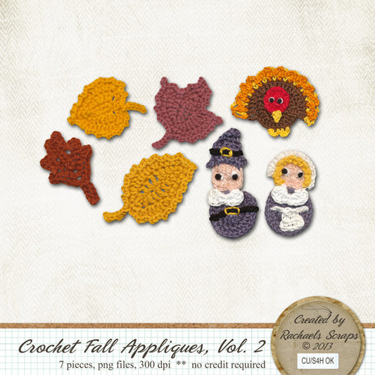Crochet Fall Appliques, Volume 02