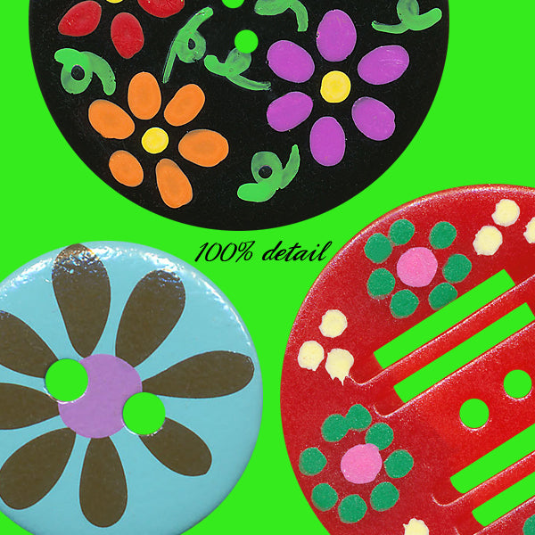 Funky Painted Vintage Buttons