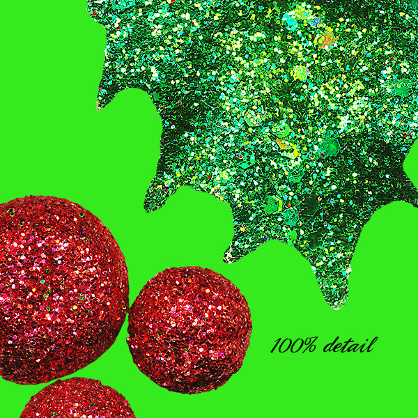 Glitter Holly & Berries