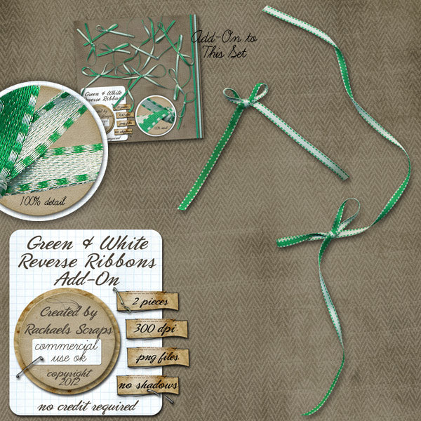 Green & White Reverse Ribbons Add On