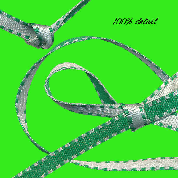 Green & White Reverse Ribbons