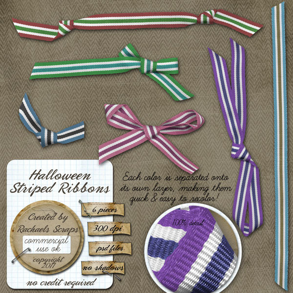 Halloween Striped Ribbons