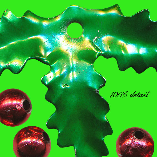 Metal Holly & Berries
