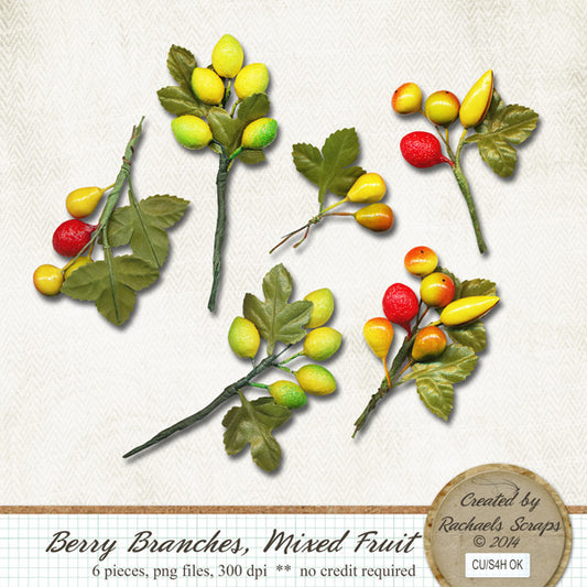 Berry Branches, Mixed Fruit