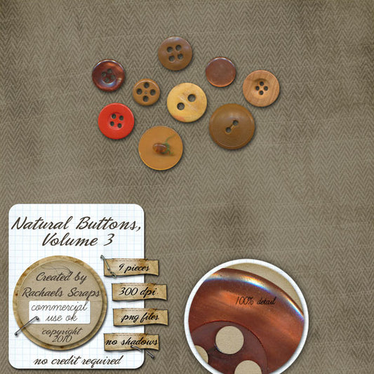 Natural Tone Buttons, Volume 03