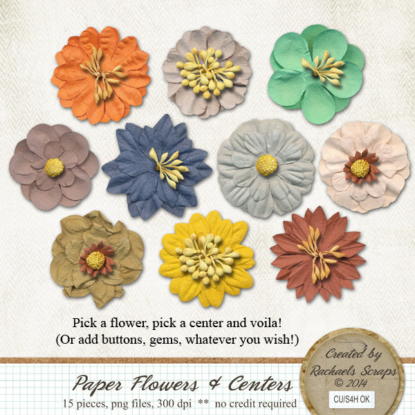Paper Flowers and Centers