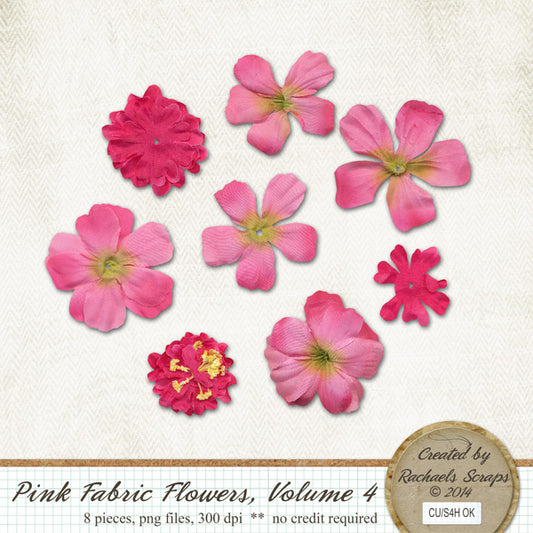 Pink Fabric Flowers, Volume 04