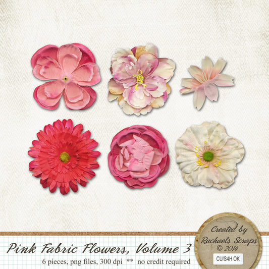 Pink Fabric Flowers, Volume 03