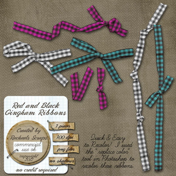 Red & Black Gingham Ribbons