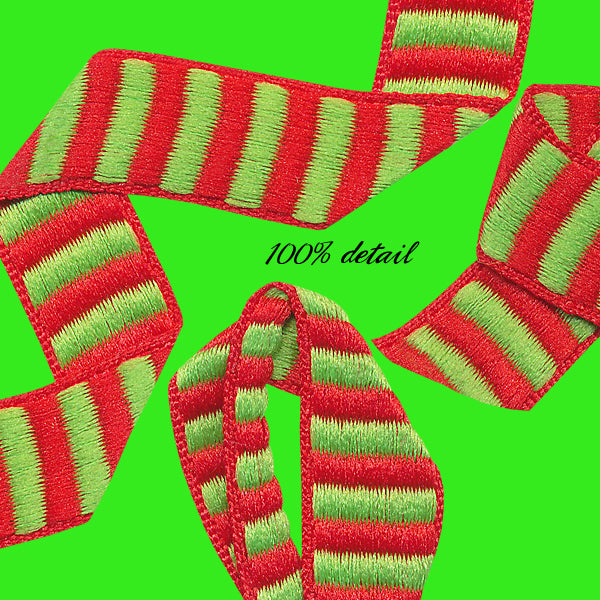 Red & Green Striped Ribbons