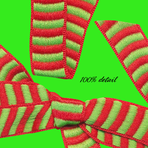 Red & Green Striped Ribbons
