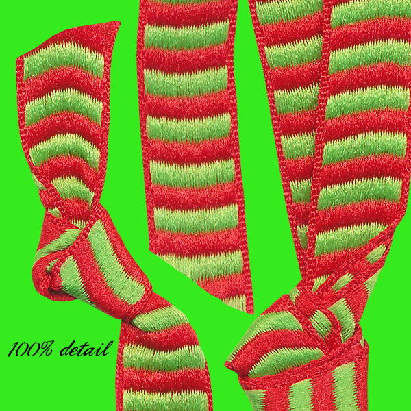 Red & Green Striped Ribbons