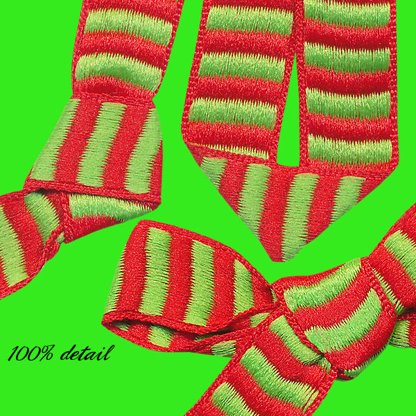 Red & Green Striped Ribbons