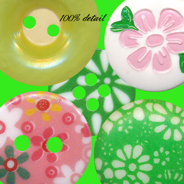 Retro Flower Buttons, Volume 02