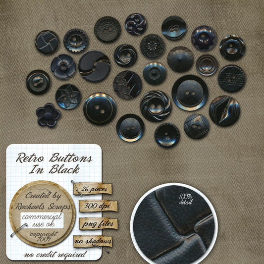 Retro Buttons in Black