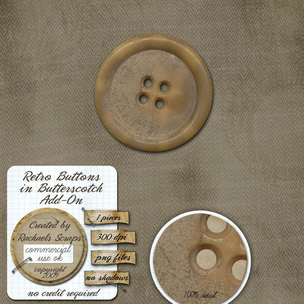 Retro Buttons in Butterscotch Add-On