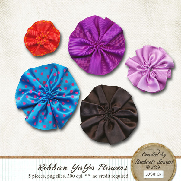 Ribbon YoYo Flowers
