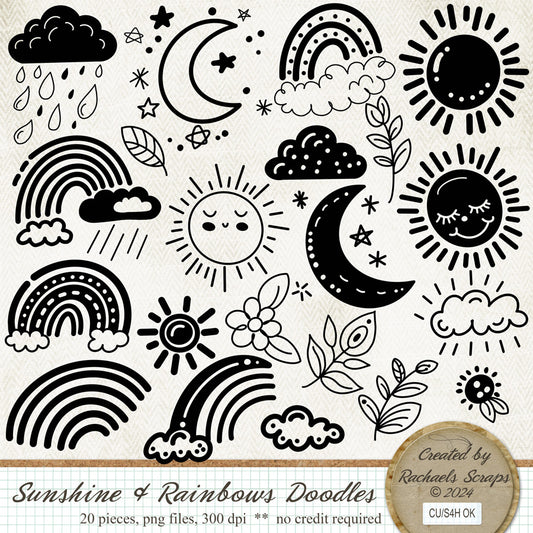 Sunshine & Rainbows Doodles