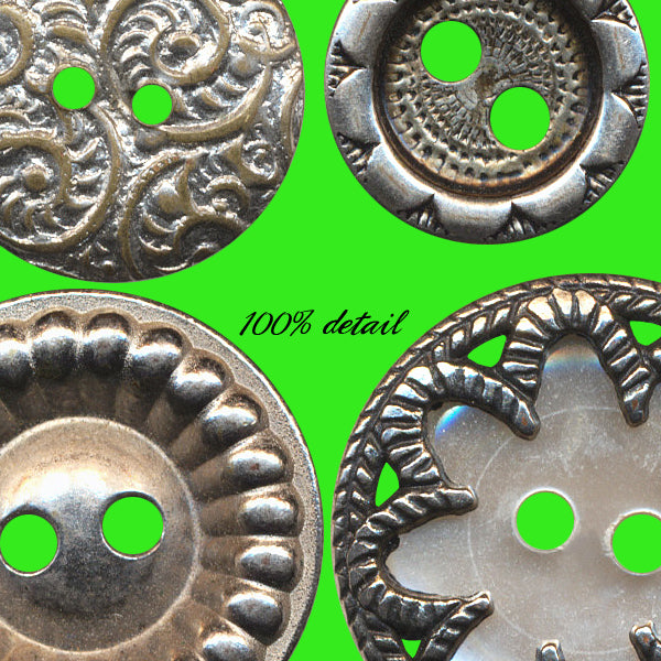 Vintage Buttons in Silver