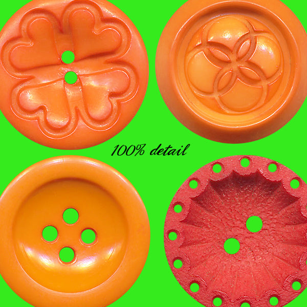 Vintage Buttons in Orange
