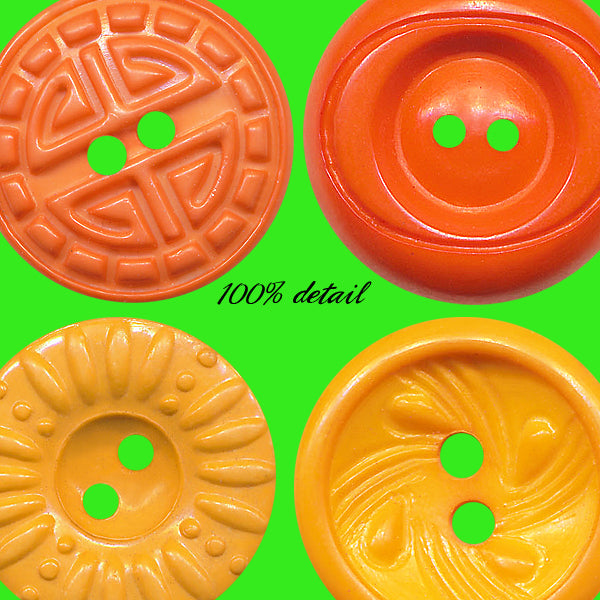 Vintage Buttons in Orange