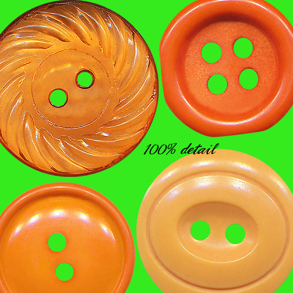 Vintage Buttons in Orange