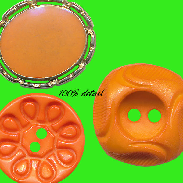 Vintage Buttons in Orange