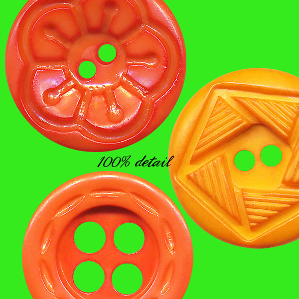 Vintage Buttons in Orange