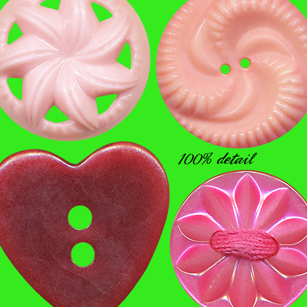 Vintage Buttons in Valentine Colors