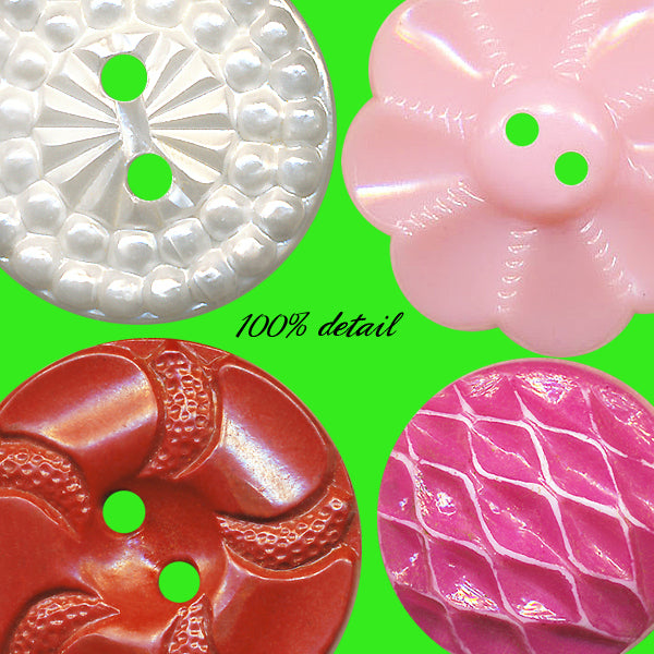 Vintage Buttons in Valentine Colors
