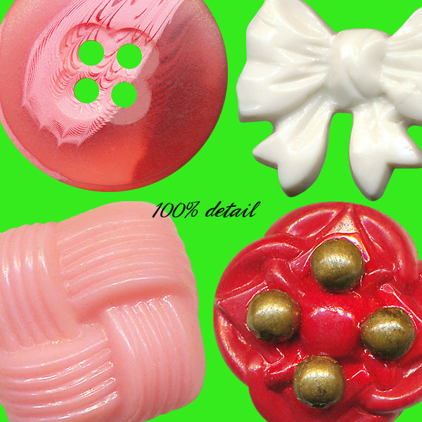 Vintage Buttons in Valentine Colors
