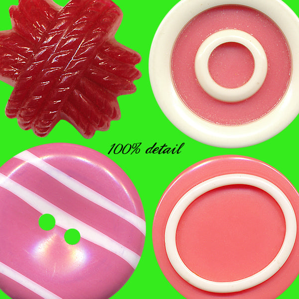 Vintage Buttons in Valentine Colors
