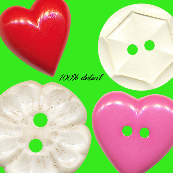 Vintage Buttons in Valentine Colors