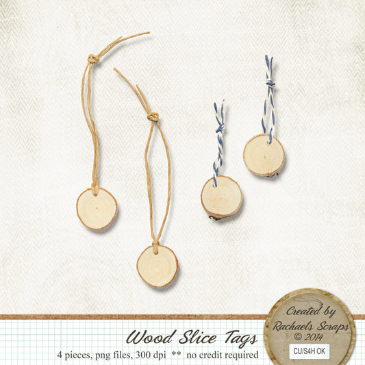 Wood Slices Tags