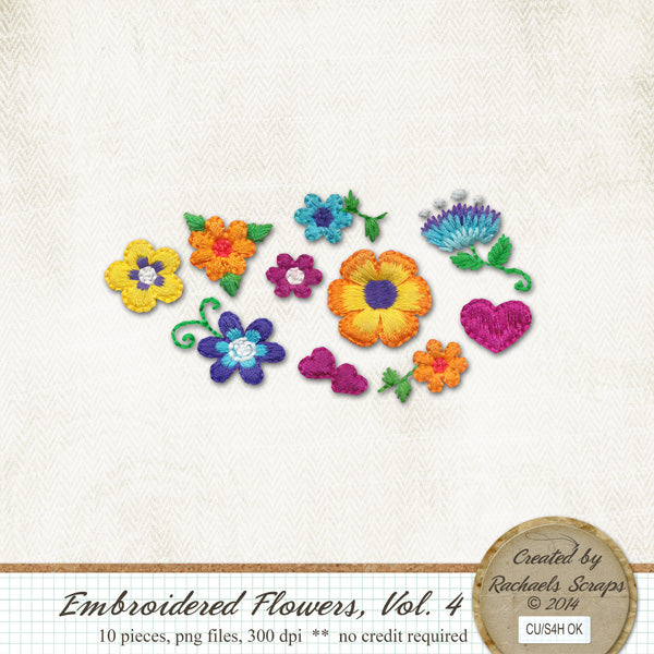 Embroidered Flowers, Volume 04