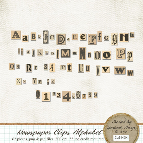 Newspaper Clips Alphabet