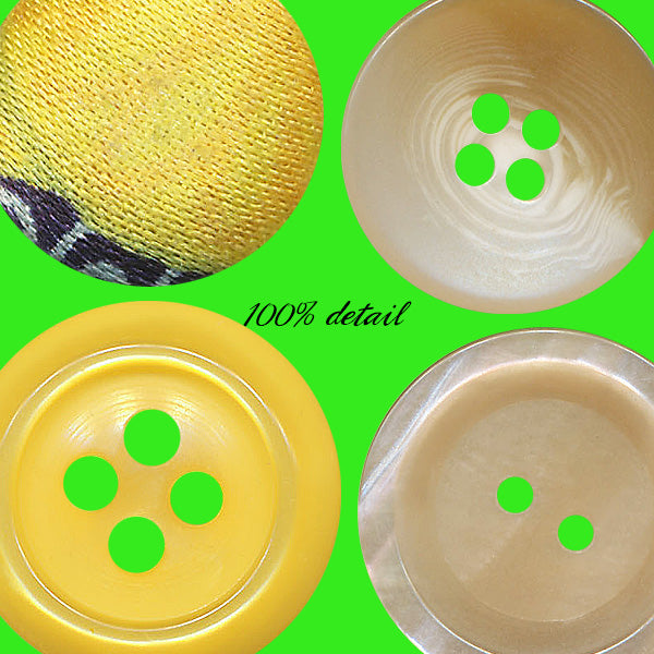 Vintage Buttons in Tan & Yellow