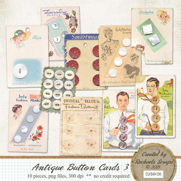 Antique Button Cards, Volume 03