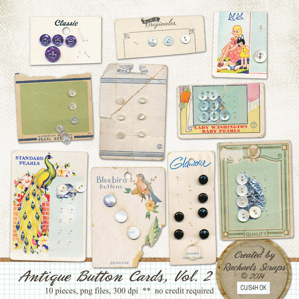 Antique Button Cards, Volume 02