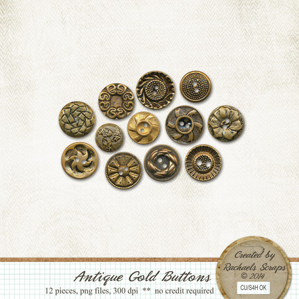 Antique Gold Buttons