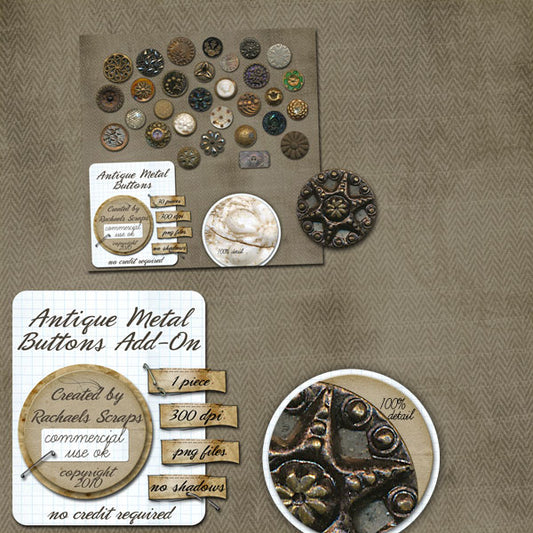 Antique Metal Buttons Add-On