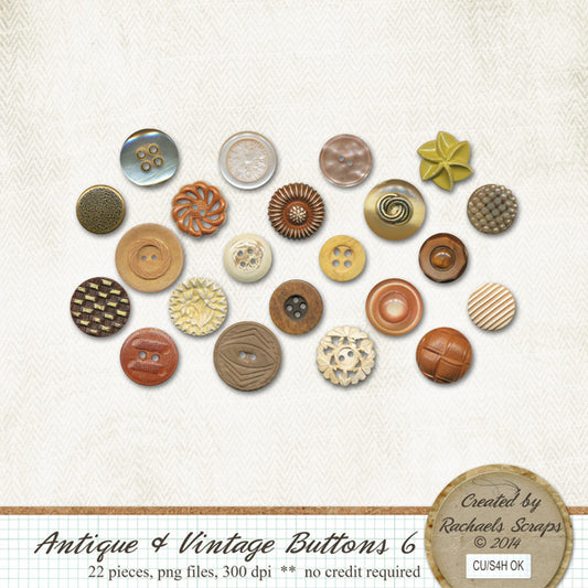 Antique & Vintage Buttons, Volume 06