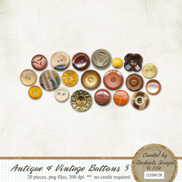 Antique & Vintage Buttons, Volume 05