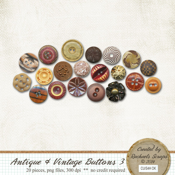 Antique & Vintage Buttons, Volume 03