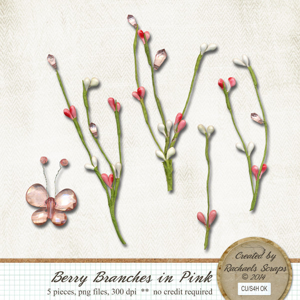 Berry Branches in Pink, Volume 01