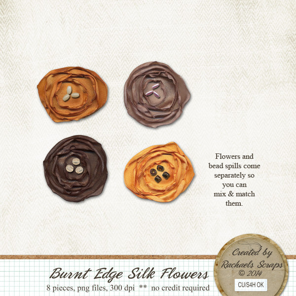 Burnt Edge Silk Flowers, Volume 01