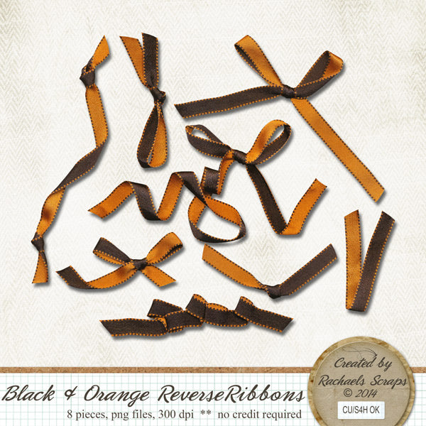 Black & Orange Reverse Ribbons