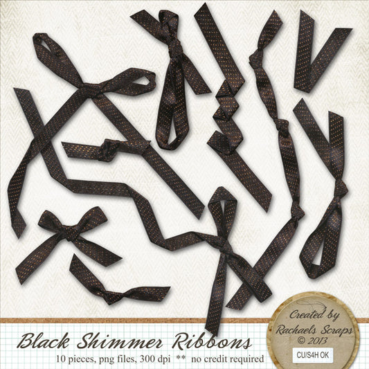 Black Shimmer Ribbons