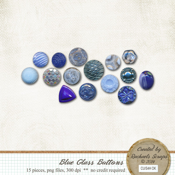 Blue Glass Buttons